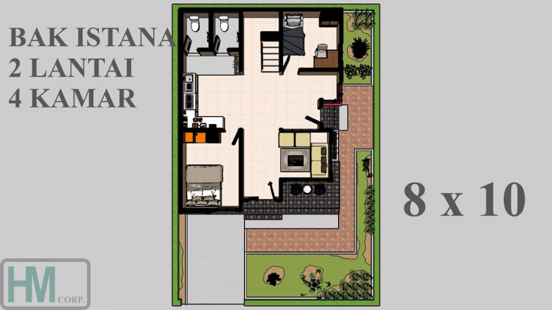 Desain Rumah Ukuran 8x10 Yang Simple