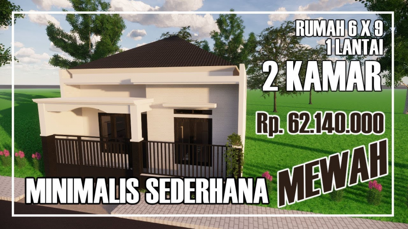 Contoh Gambar Desain Rumah Ukuran 6x9 3 Kamar Tidur