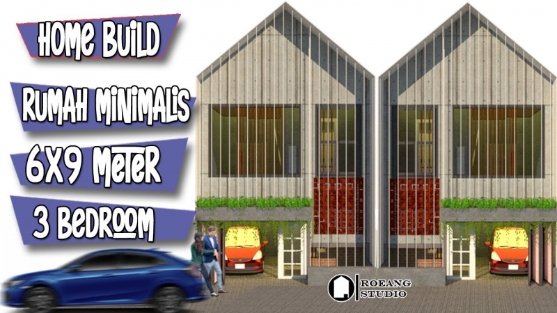 Desain Rumah Ukuran 6x9 3 Kamar Tidur Modern Minimalis