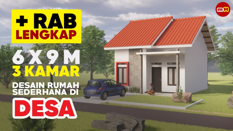 Desain Rumah Ukuran 6x9 3 Kamar Tidur Terbaru
