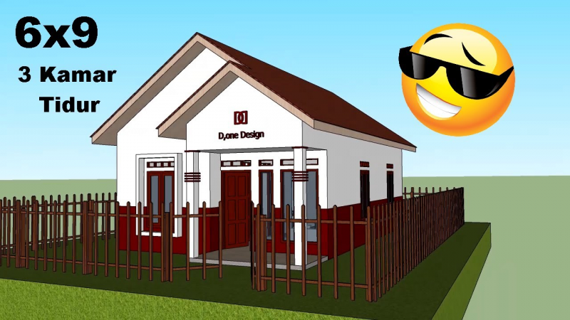 Desain Rumah Ukuran 6x9 3 Kamar Tidur Yang Simple