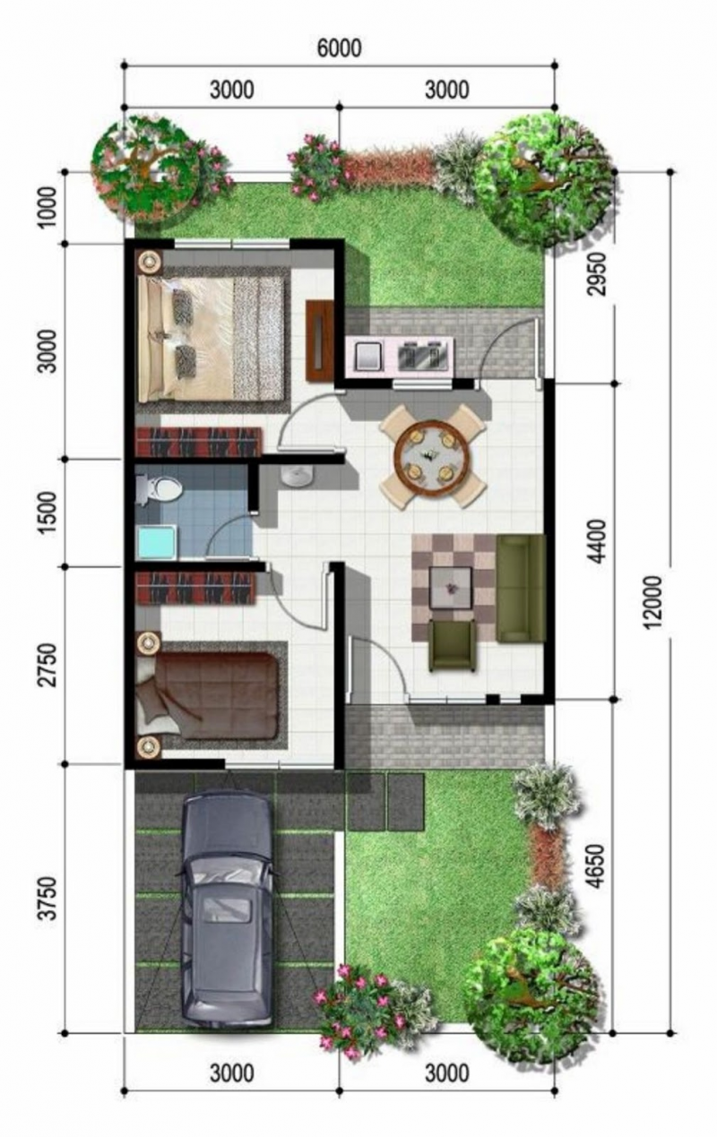 Desain Rumah Ukuran 9x12 Minimalis Modern