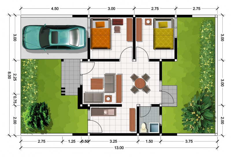 Desain Rumah Ukuran 9x12 Minimalis Terbaru