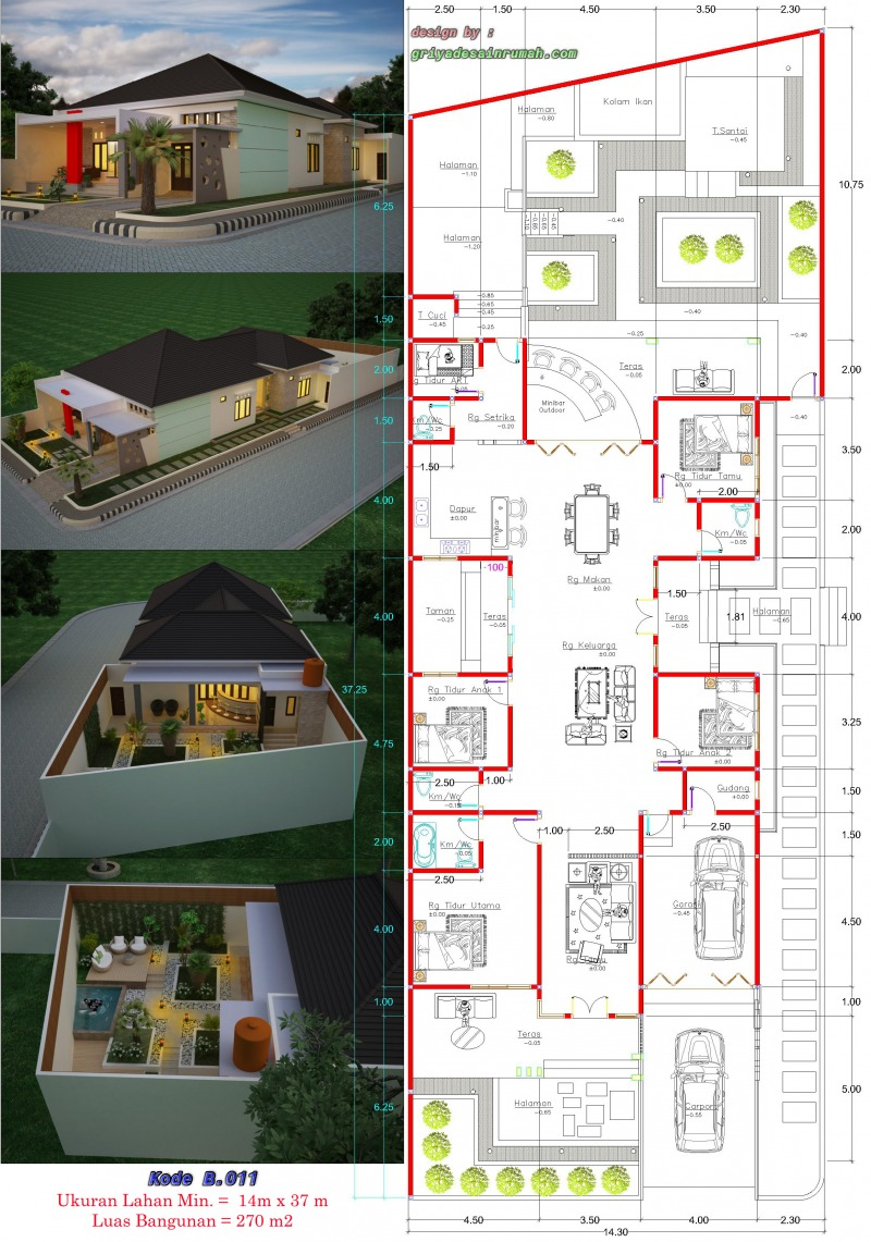 Desain Rumah Ukuran 9x12 Sederhana