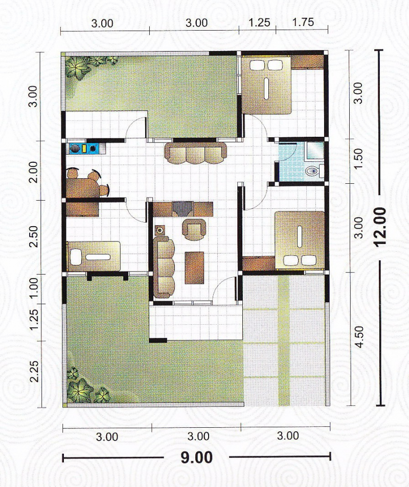 Sketsa Desain Rumah Ukuran 9x12