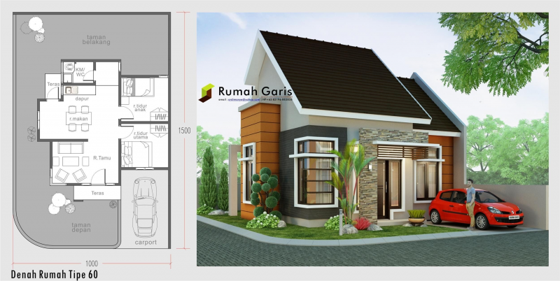 Sketsa Desain Rumah Ukuran 9x12