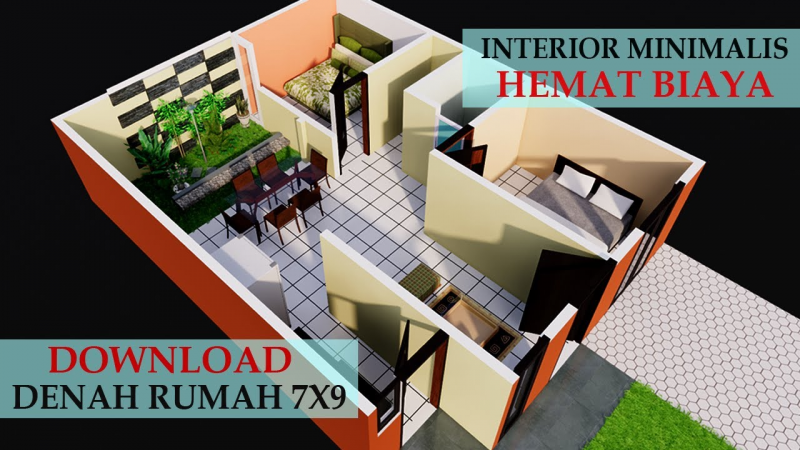 Desain Rumah Ukuran 7x9 Modern Minimalis
