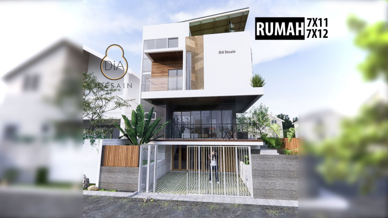 Desain Rumah Ukuran 7x12 Minimalis Modern
