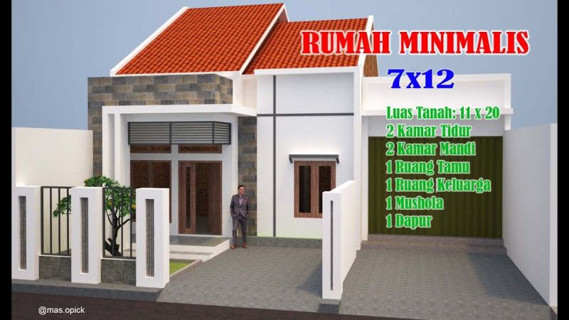 Desain Rumah Ukuran 7x12 Model Kekinian