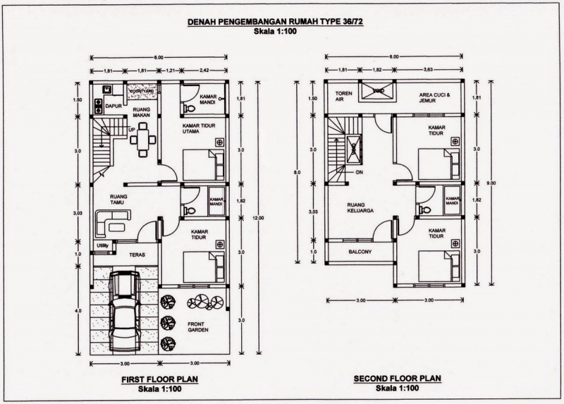 Desain Rumah Ukuran 7x12 Sederhana