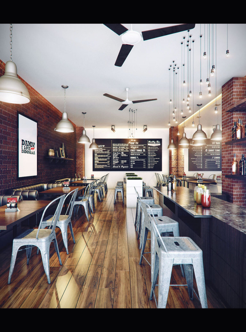 Desain interior cafe mini terbaru
