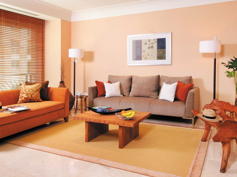 Warna Cat Ruang Tamu Orange