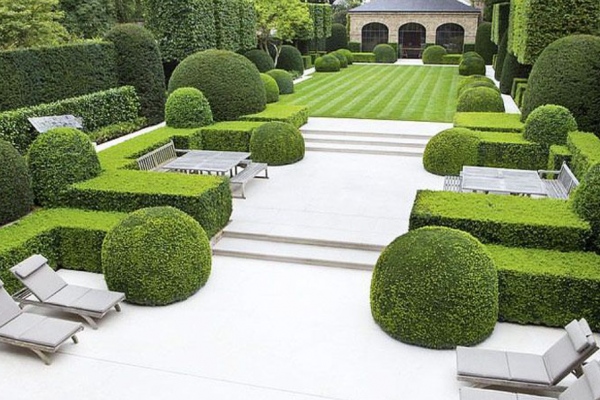 Taman Modern dengan Desain Geometris