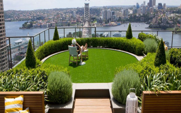 Taman Rooftop dengan Pemandangan Kota