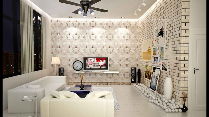 Wallpaper Ruang Tamu Motif Lingkaran 3d - Desain id