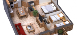 30 Contoh Desain Interior Apartemen 2 Bedroom