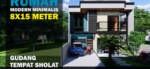 30 Contoh Desain Rumah 8x15 Meter Minimalis Modern