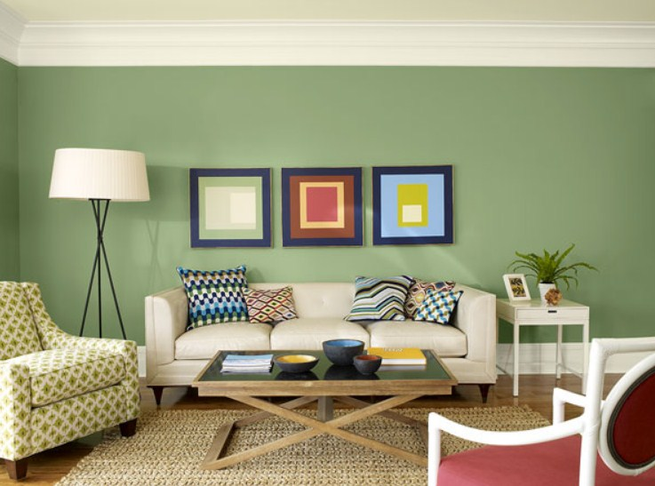 Warna cat ruang tamu modern yang sejuk