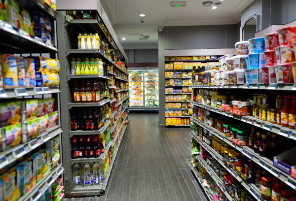 Toko Sembako Modern Motif Abu-abu