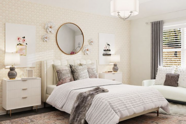 Kamar tidur dengan pencahayaan yang lembut