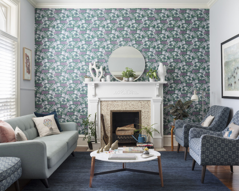 Contoh wallpaper dinding motif bunga