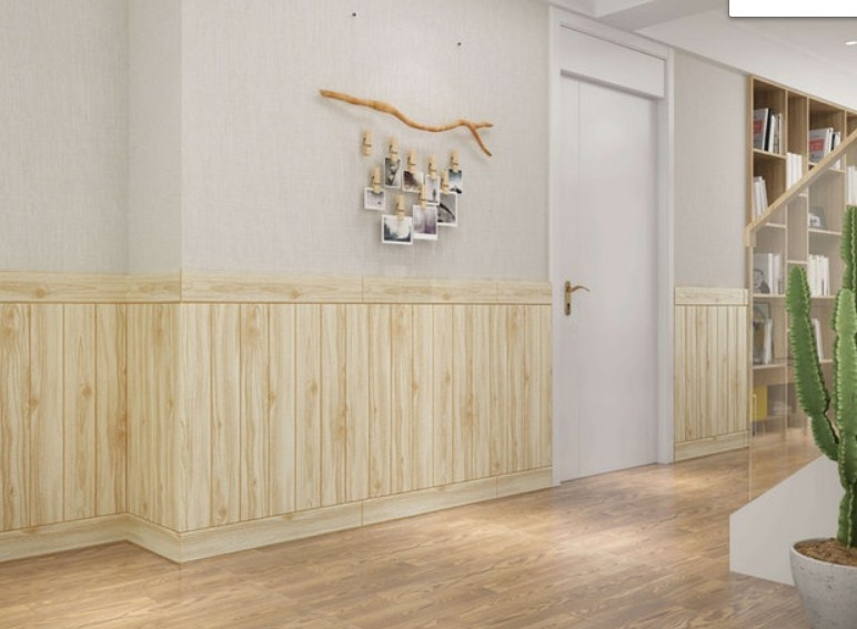 Contoh wallpaper dinding plain wood