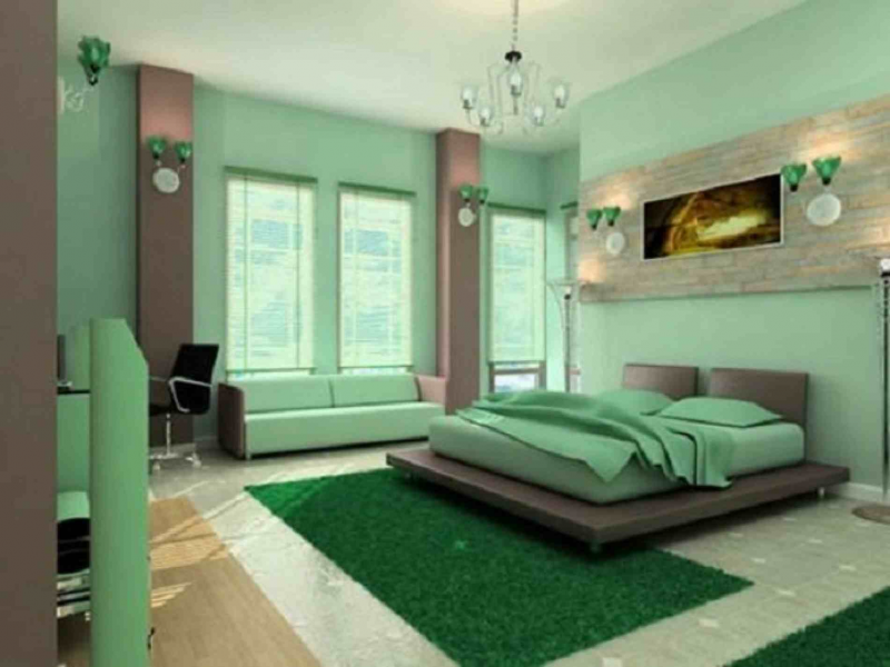 Desain Cat Kamar hijau