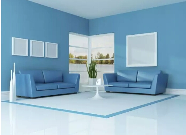 Cat Ruang Tamu Minimalis biru kombinasi