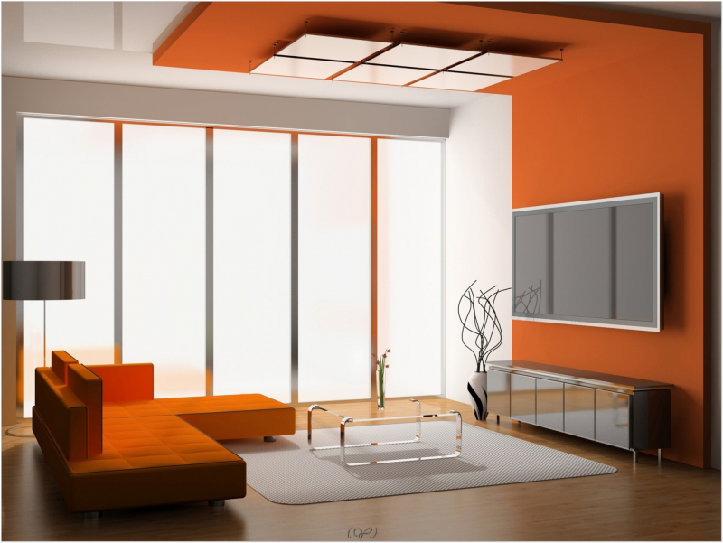 Kombinasi warna cat minimalis orange putih