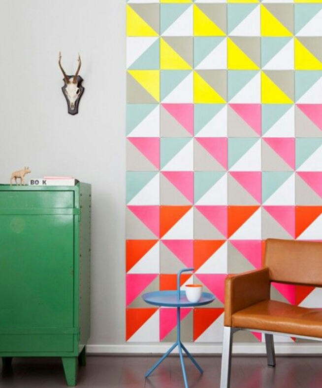 Cat Tembok Motif bujur sangka modifikasi belah ketupat