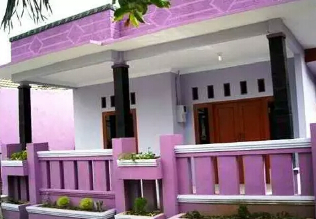 Cat tembok warna pink dan ungu