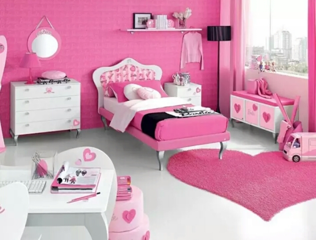 Cat kamar anak Pink tua dan putih