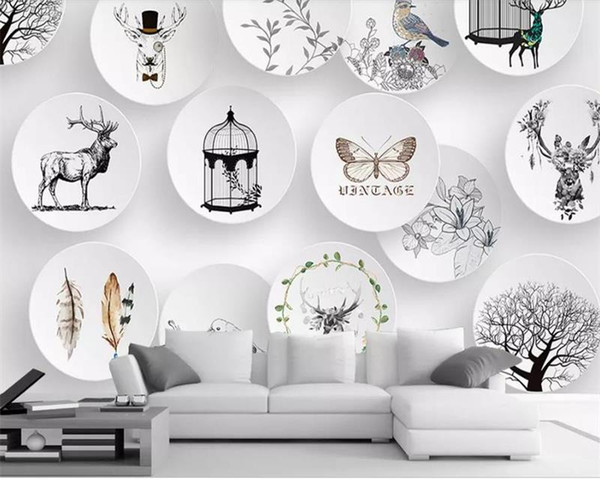 Wallpaper Ruang Tamu Motif Flora dan Fauna