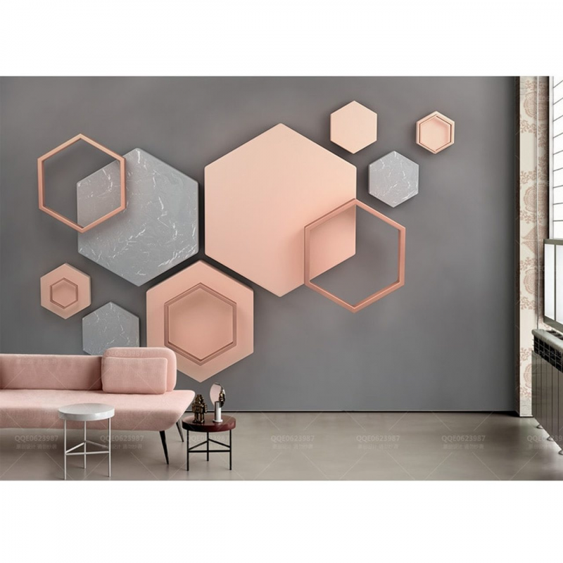 Wallpaper Minimalis bentuk geometri 3D