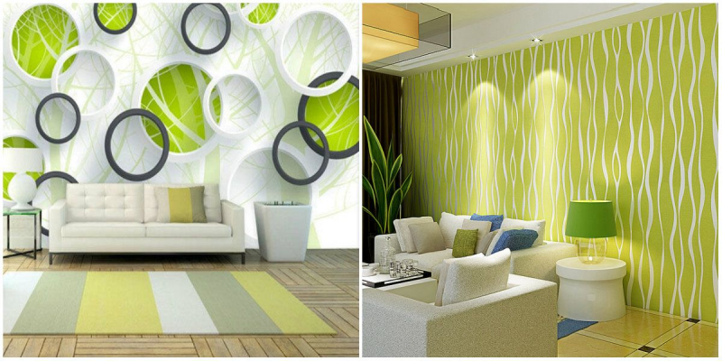 Wallpaper Minimalis nuansa hijau untuk interior