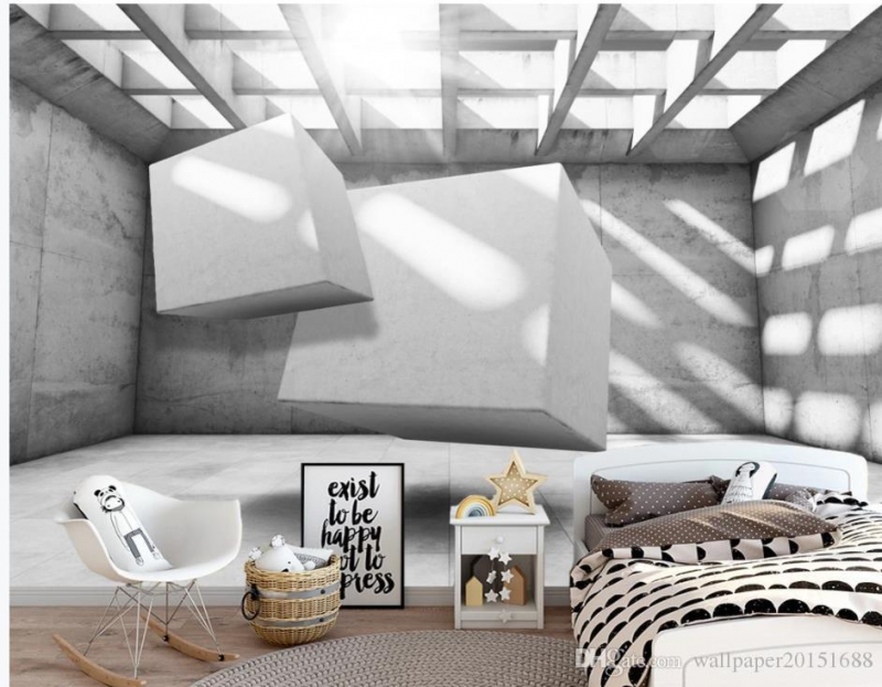 Wallpaper Ruang Tamu Minimalis bentuk 3D keren