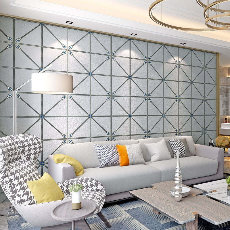 Wallpaper Ruang Tamu Minimalis Kotak Segitiga