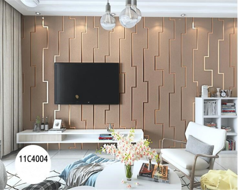 Wallpaper Ruang Tamu Minimalis motif kayu keren