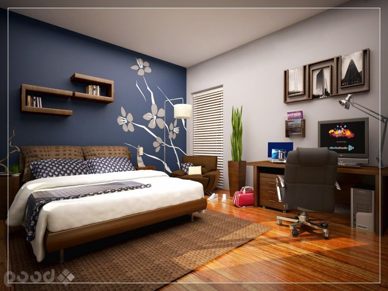 Gambar Dinding Kamar Bunga Simple