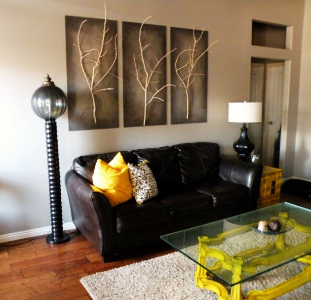 Pemanfaatan lukisan bingkai dan 3D ranting