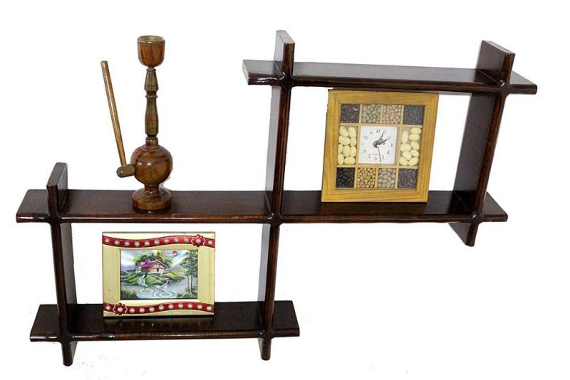 Rak Dinding Minimalis Ruang Tamu Dari Kayu