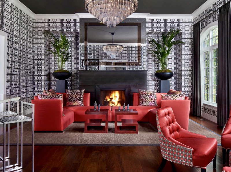 Hiasan Dinding Ruang Tamu dengan wallpaper