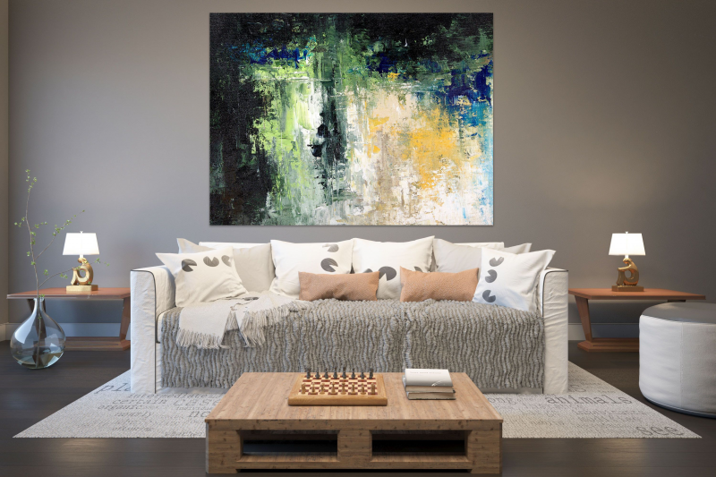 Hiasan Dinding Ruang Tamu lukisan abstrak