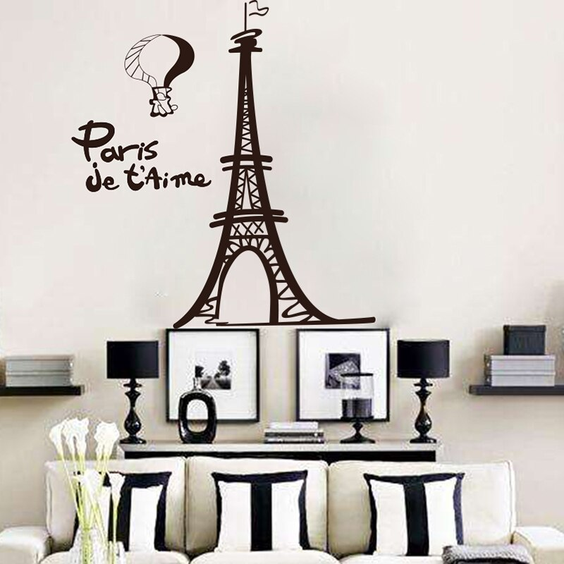 Hiasan Dinding sticker menara eiffel ruang tamu