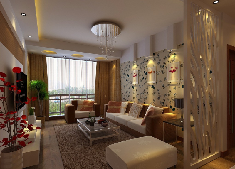 Motif Walpaper Dinding Ruang Tamu  simple keren