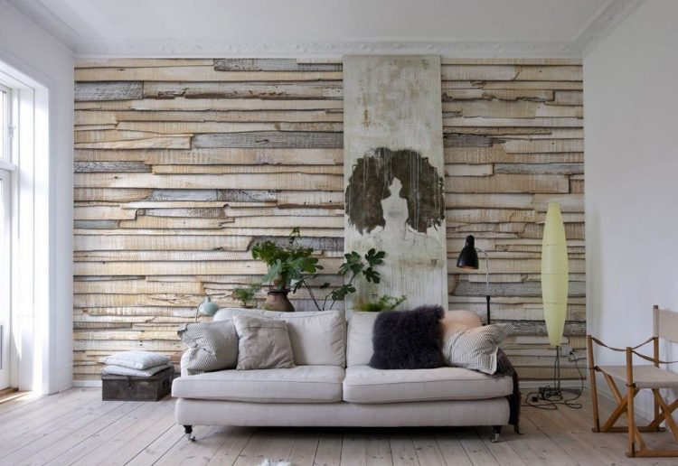 Walpaper dinding kayu horizontal