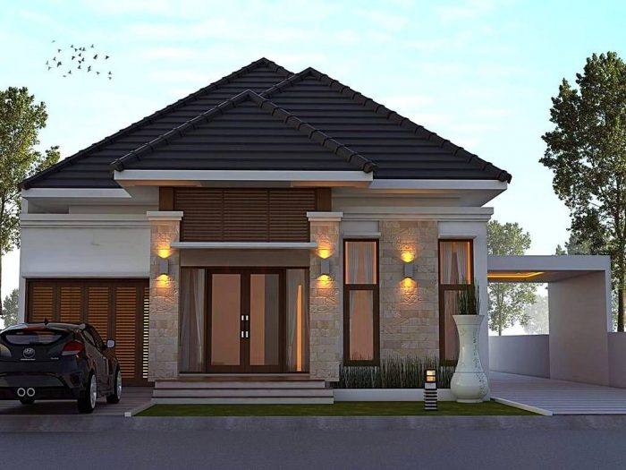 Garasi Samping Rumah tanpa atap depan