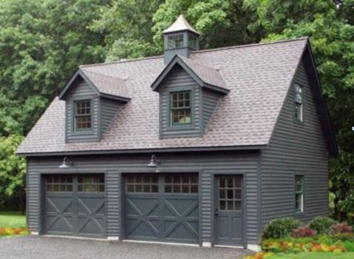 Desain Garasi 80's dark Grey model (double Garage)