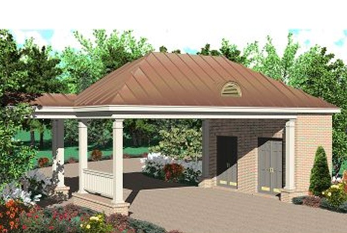 Garasi Desain Open garage dengan atap (gazebo model)