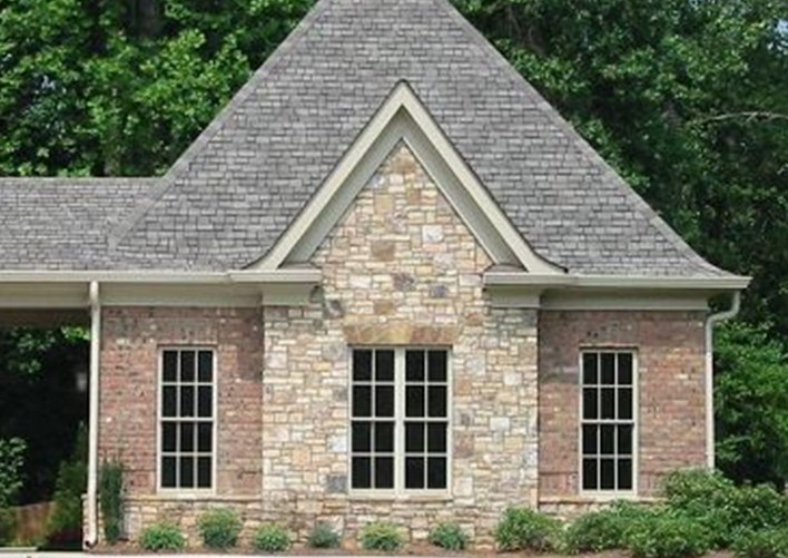 Garasi Model Bricks stone side Garage